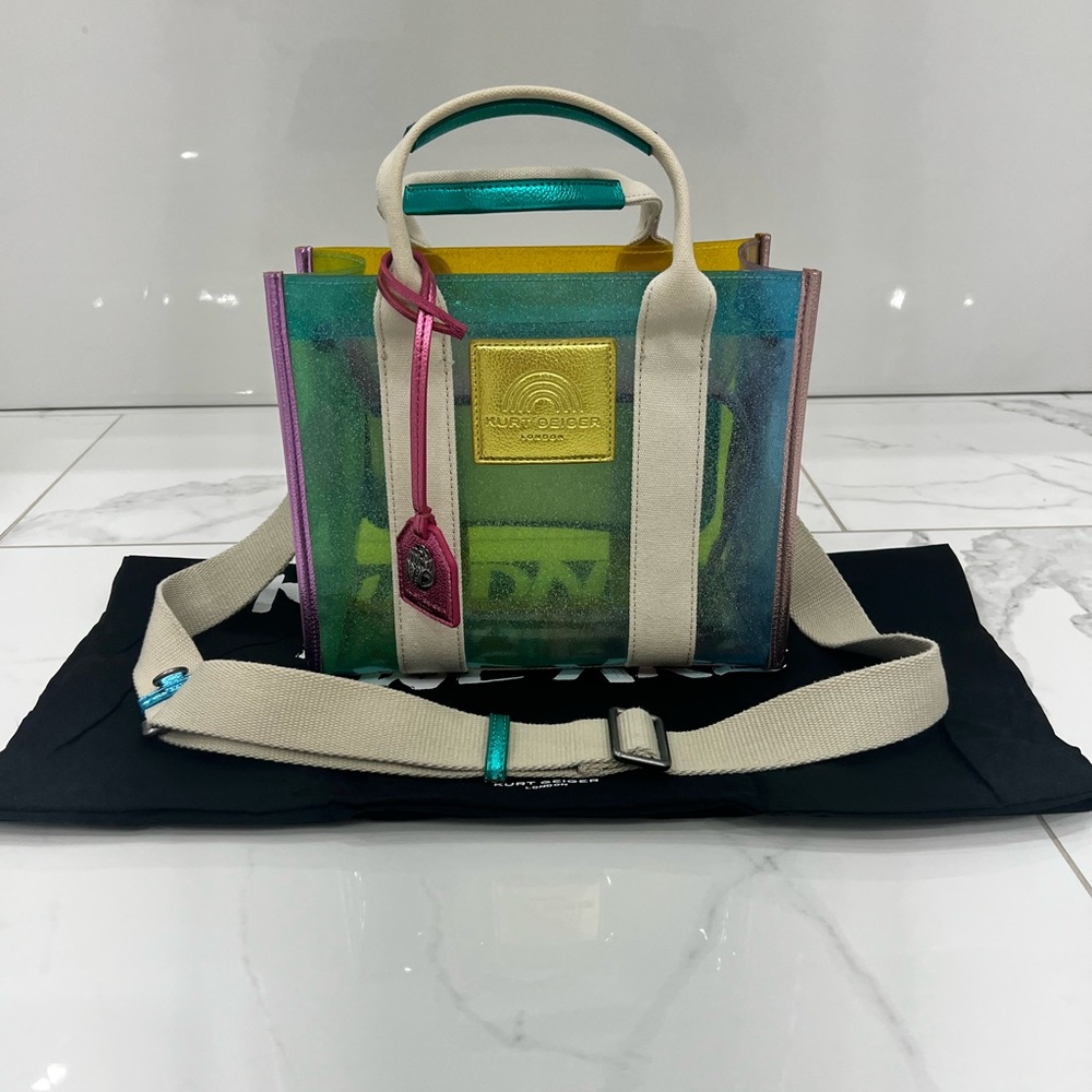 Kurt Geiger London Vinyl Southbank Kensington Rainbow Shimmer Crossbody